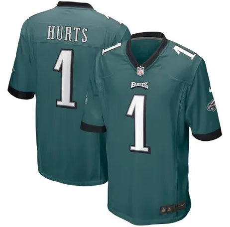 Jalen Hurts Philadelphia Eagles midnight green jersey