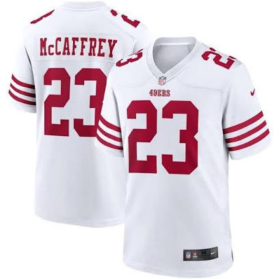 Christian McCaffrey San Francisco 49ers white jersey