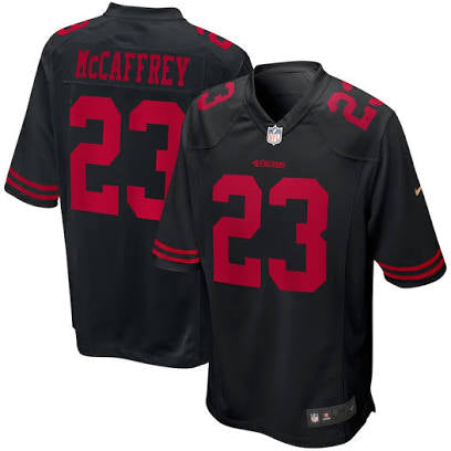 Christian McCaffrey San Francisco 49ers black jersey