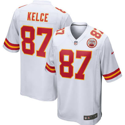 Travis Kelce Kansas City Chiefs white jersey