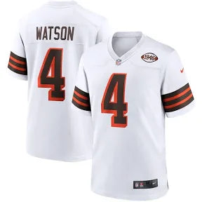 Deshaun Watson Cleveland Browns white and orange jersey