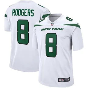 Aaron Rodgers New York Jets white jersey