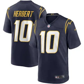 Justin Herbert Los Angeles Chargers dark blue alternate jersey