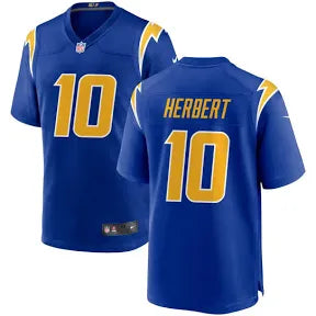 Justin Herbert Los Angeles Chargers blue alternate jersey