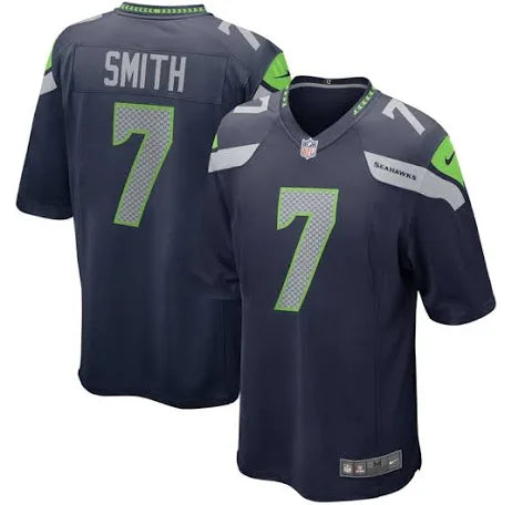 Geno Smith Seattle Seahawks dark blue jersey