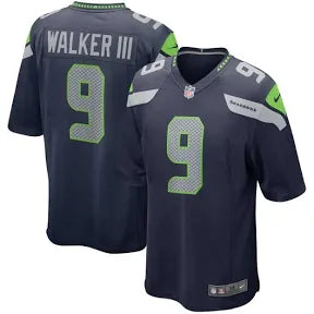 Kenneth Walker lll Seattle Seahawks dark blue jersey