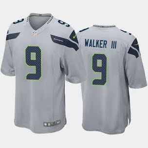 Kenneth Walker lll Seattle Seahawks gray jersey