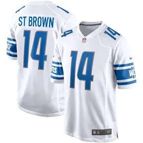 Amon-Ra St. Brown Detroit Lions white jersey