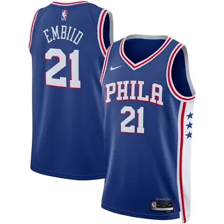 Joel Embiid Philadelphia 76ers blue jersey