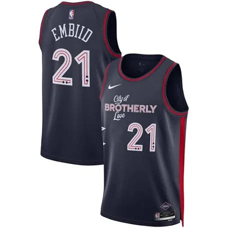 Joel Embiid Philadelphia 76ers 2023-24 city edition jersey