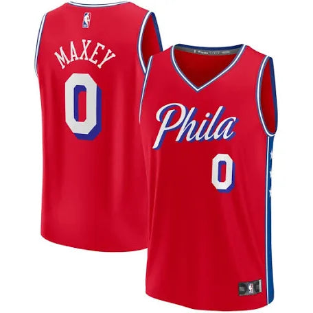 Tyrese Maxey Philadelphia 76ers red jersey