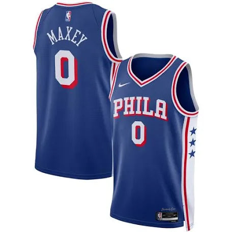 Tyrese Maxey Philadelphia 76ers blue jersey