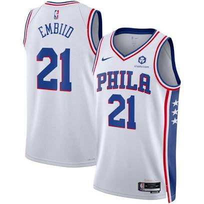 Joel Embiid Philadelphia 76ers white jersey