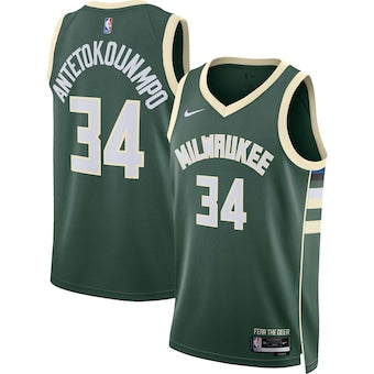 Giannis Antetokounmpo Milwaukee Bucks green jersey