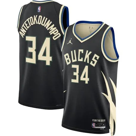 Giannis Antetokounmpo Milwaukee Bucks black jersey