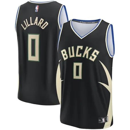 Damian Lillard Milwaukee Bucks black jersey