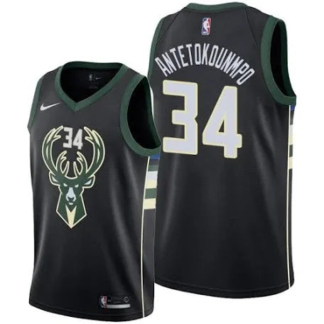 Giannis Antetokounmpo Milwaukee Bucks black alternate jersey