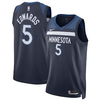 Anthony Edwards Minnesota Timberwolves navy blue jersey