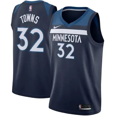 Karl Anthony Towns Minnesota Timberwolves navy blue jersey