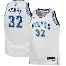 Karl Anthony Towns Minnesota Timberwolves white throwback jersey