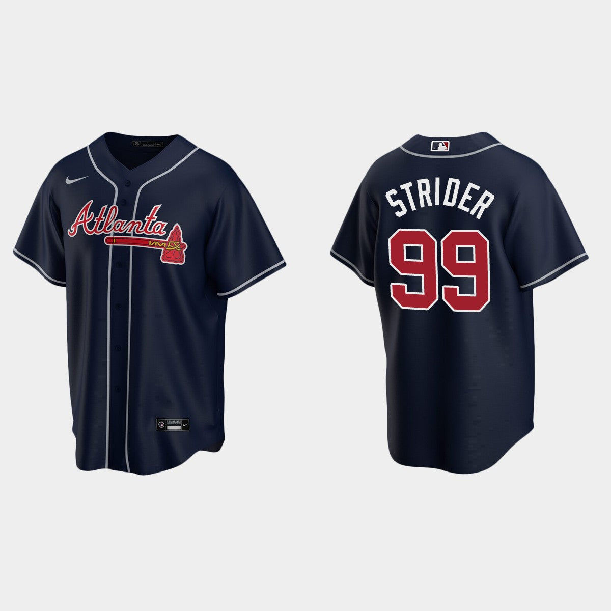 Spencer Strider Atlanta Braves dark blue jersey