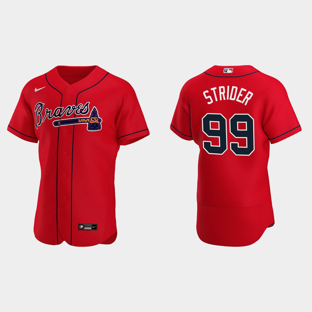 Spencer Strider Atlanta Braves red alternate jersey