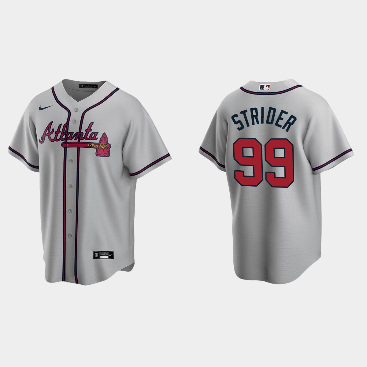 Spencer Strider Atlanta Braves road gray jersey