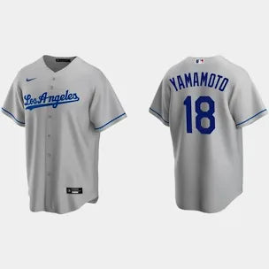 Yoshinobu Yamamoto Los Angeles Dodgers gray jersey