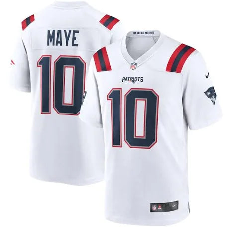 Drake Maye New England Patriots white jersey