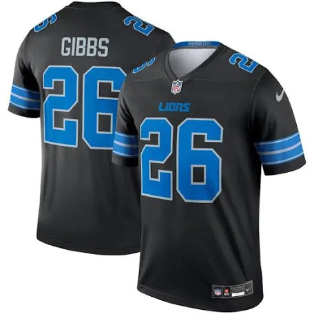 Jahmyr Gibbs Detroit Lions black jersey