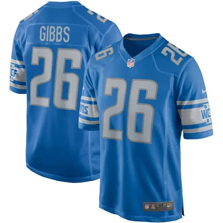 Jahmyr Gibbs Detroit Lions blue jersey