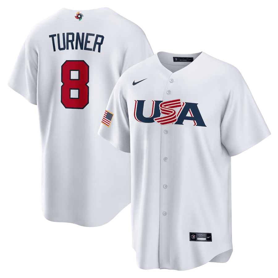 Trea Turner Team USA white jersey