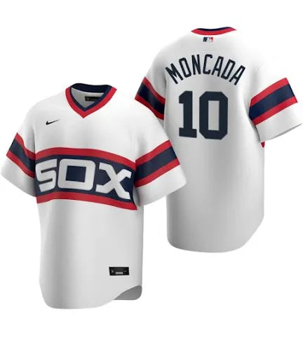 Yoan Moncada Chicago White Sox white retro jersey