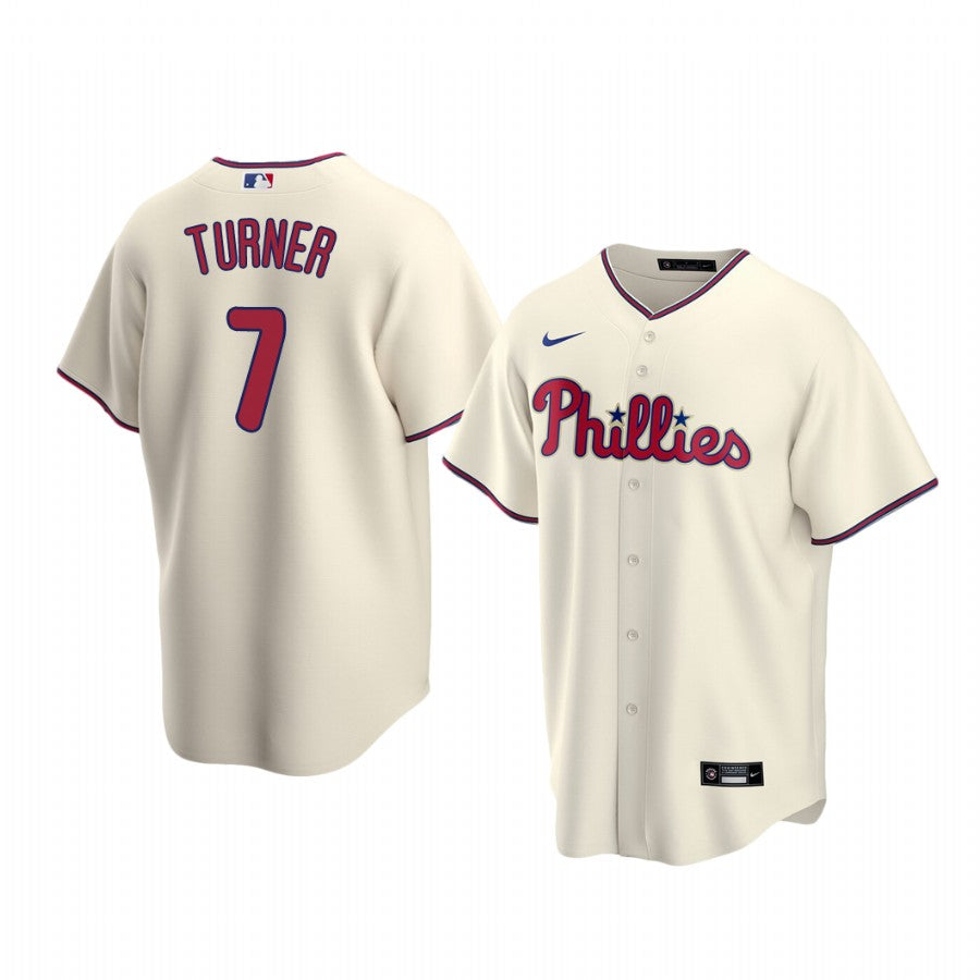 Trea Turner Philadelphia Phillies alternate cream white jersey