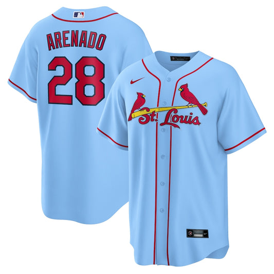 Nolan Arenado St. Louis Cardinals light blue retro jersey