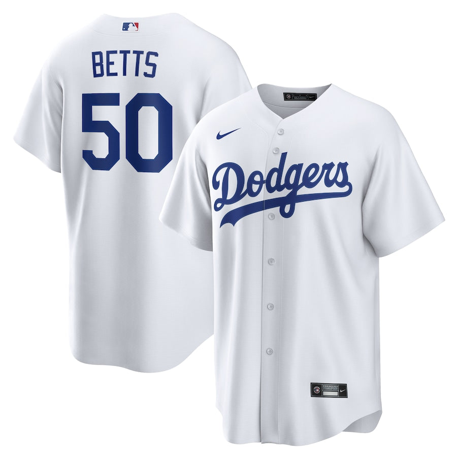 Mookie Betts Los Angeles Dodgers home white jersey