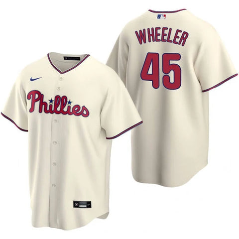 Zack Wheeler Philadelphia Phillies alternate cream white jersey