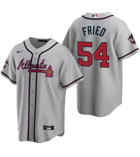 Max Fried Atlanta Braves road gray jersey