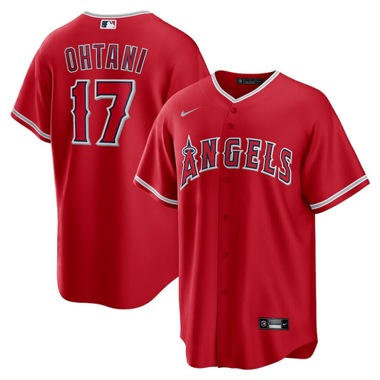 Shohei Ohtani Los Angeles Angels alternate red jersey