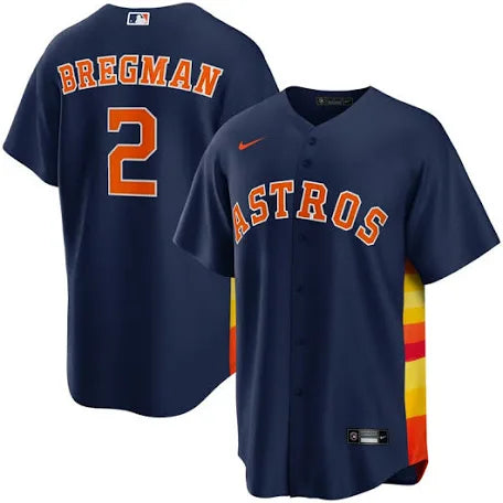 Alex Bregman Houston Astros navy blue alternate jersey