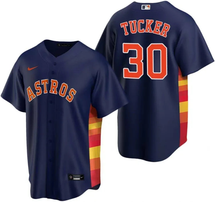 Kyle Tucker Houston Astros navy blue alternate jersey