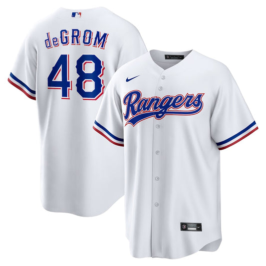 Jacob DeGrom Texas Rangers home white jersey