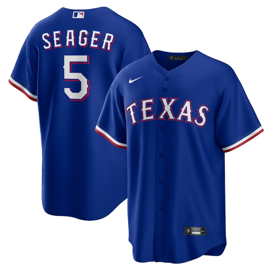 Corey Seager Texas Rangers blue alternate jersey