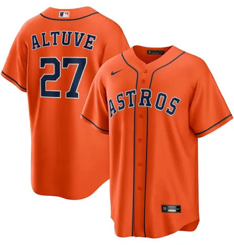 Jose Altuve Houston Astros orange alternate jersey