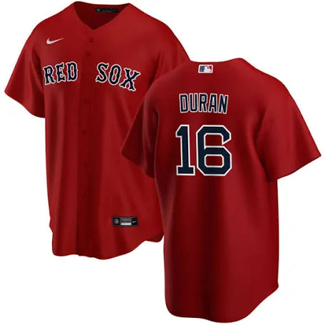 Jarren Duran Boston Red Sox red alternate jersey