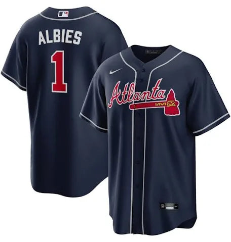 Ozzie Albies Atlanta Braves blue jersey