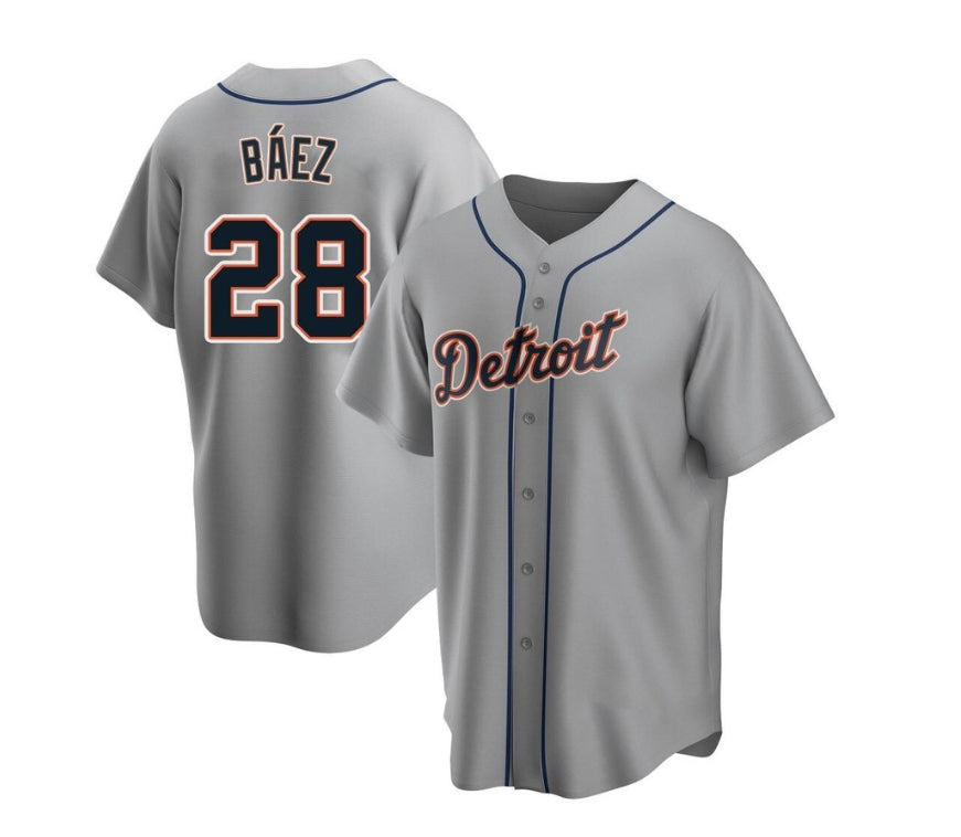 Javier Baéz Detroit Tigers road gray jersey