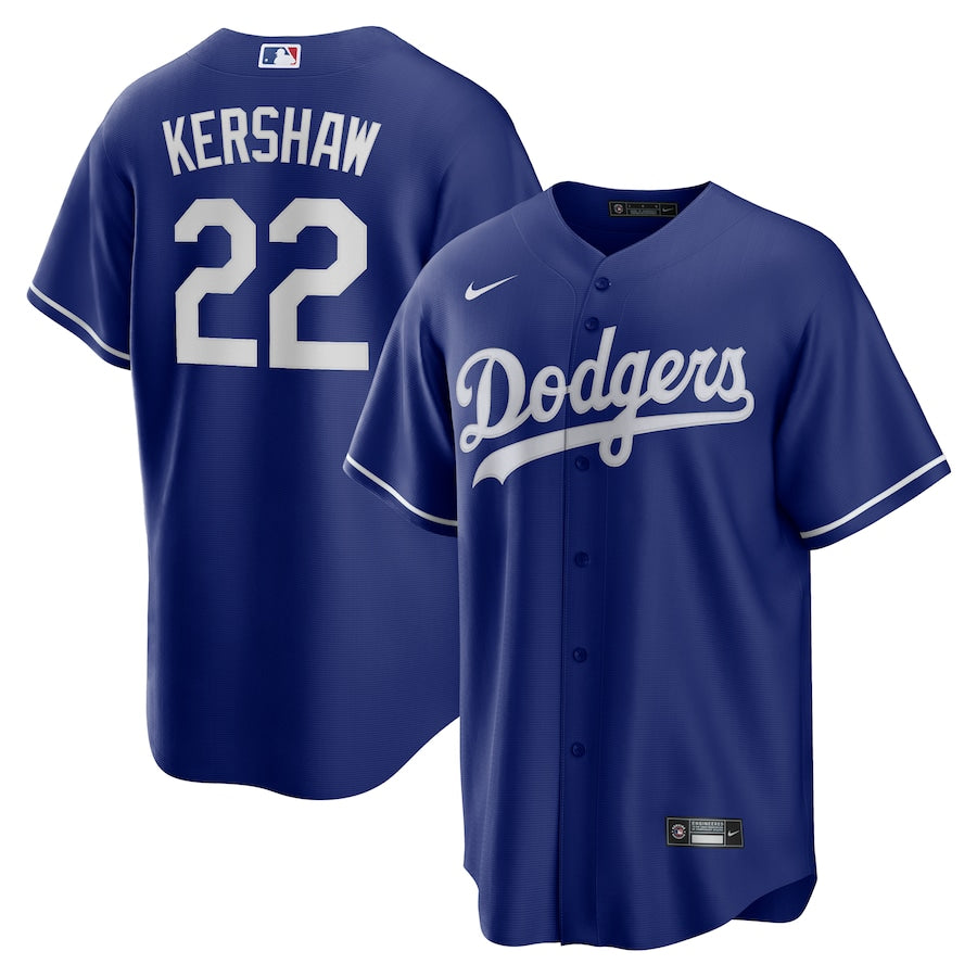 Clayton Kershaw Los Angeles Dodgers blue alternate jersey