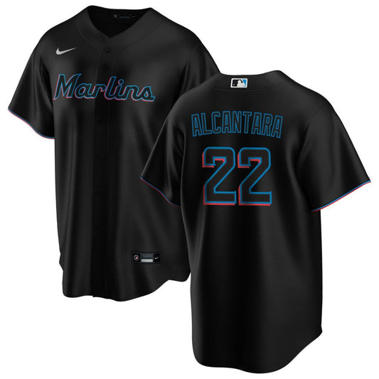 Sandy Alcantara Miami Marlins black jersey