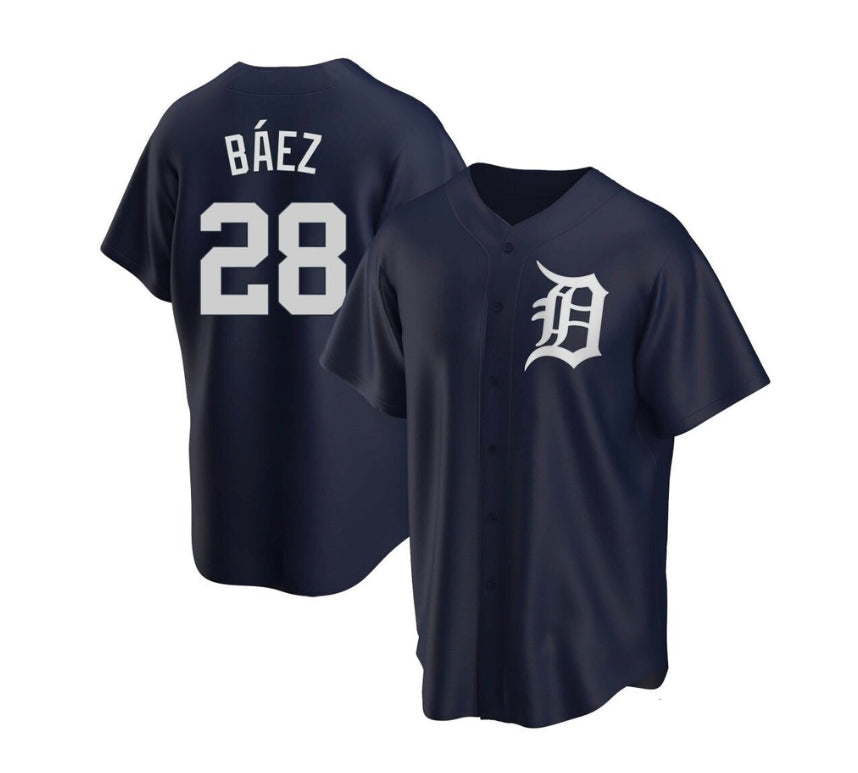 Javier Baéz Detroit Tigers blue alternate jersey